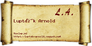 Lupták Arnold névjegykártya